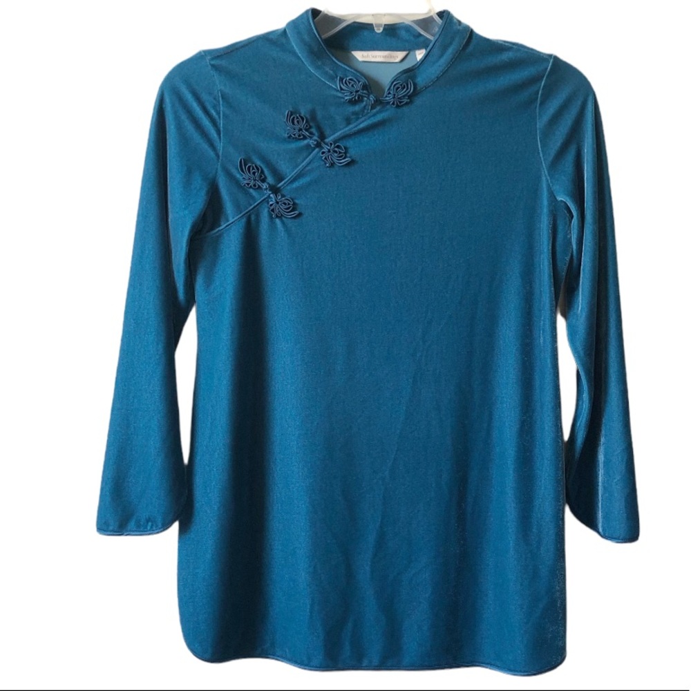 Soft Surroundings Blue Velvet Tai Tunic Petite XS
